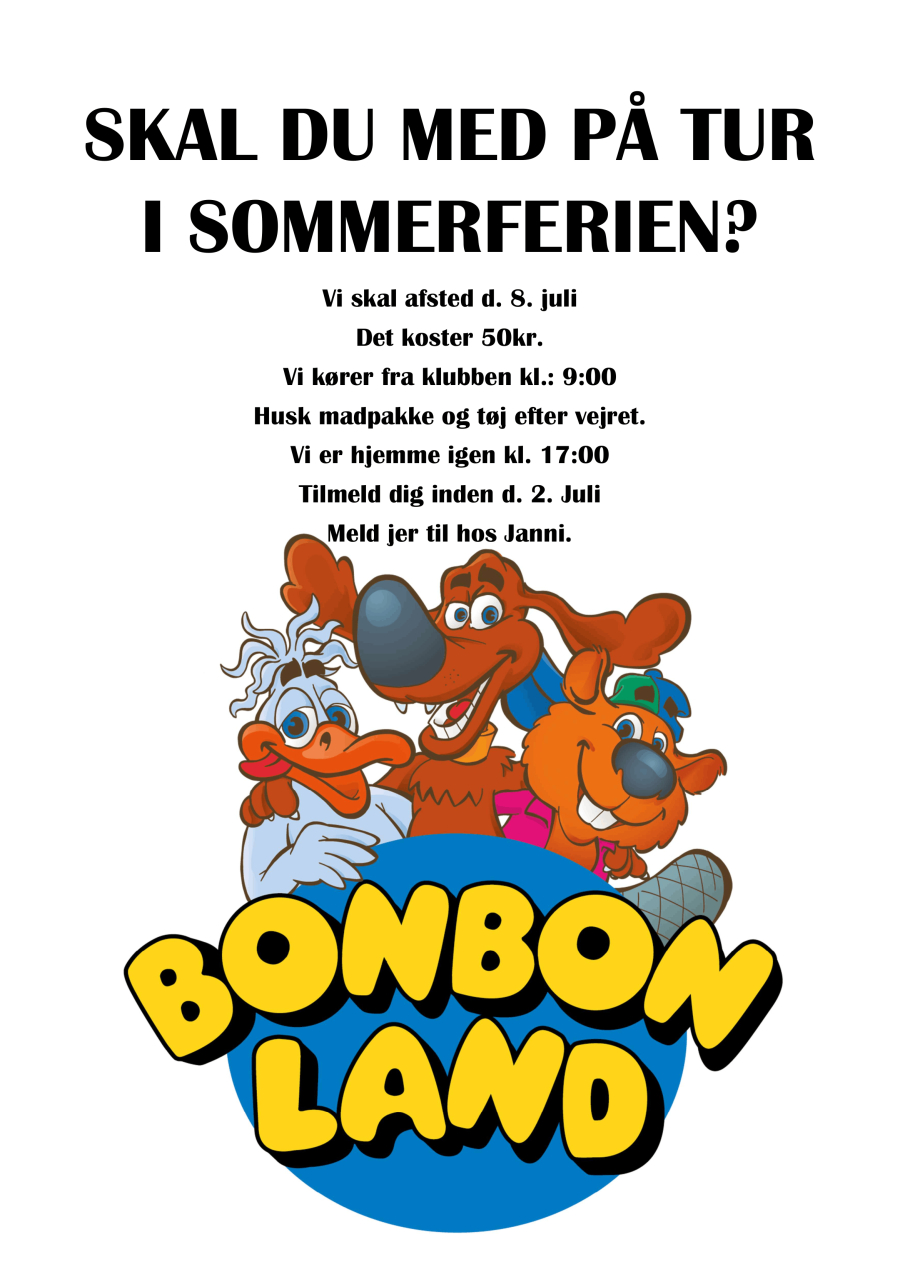 Tur til Bonbonland i sommerferien