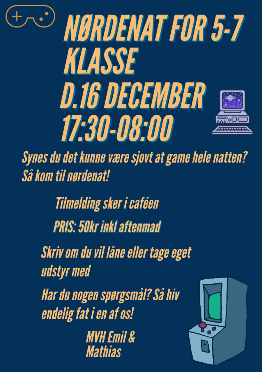 N&oslash;rdenat for 5-7 klasse d.16-12-22 i Fritidscenter Islands Brygge