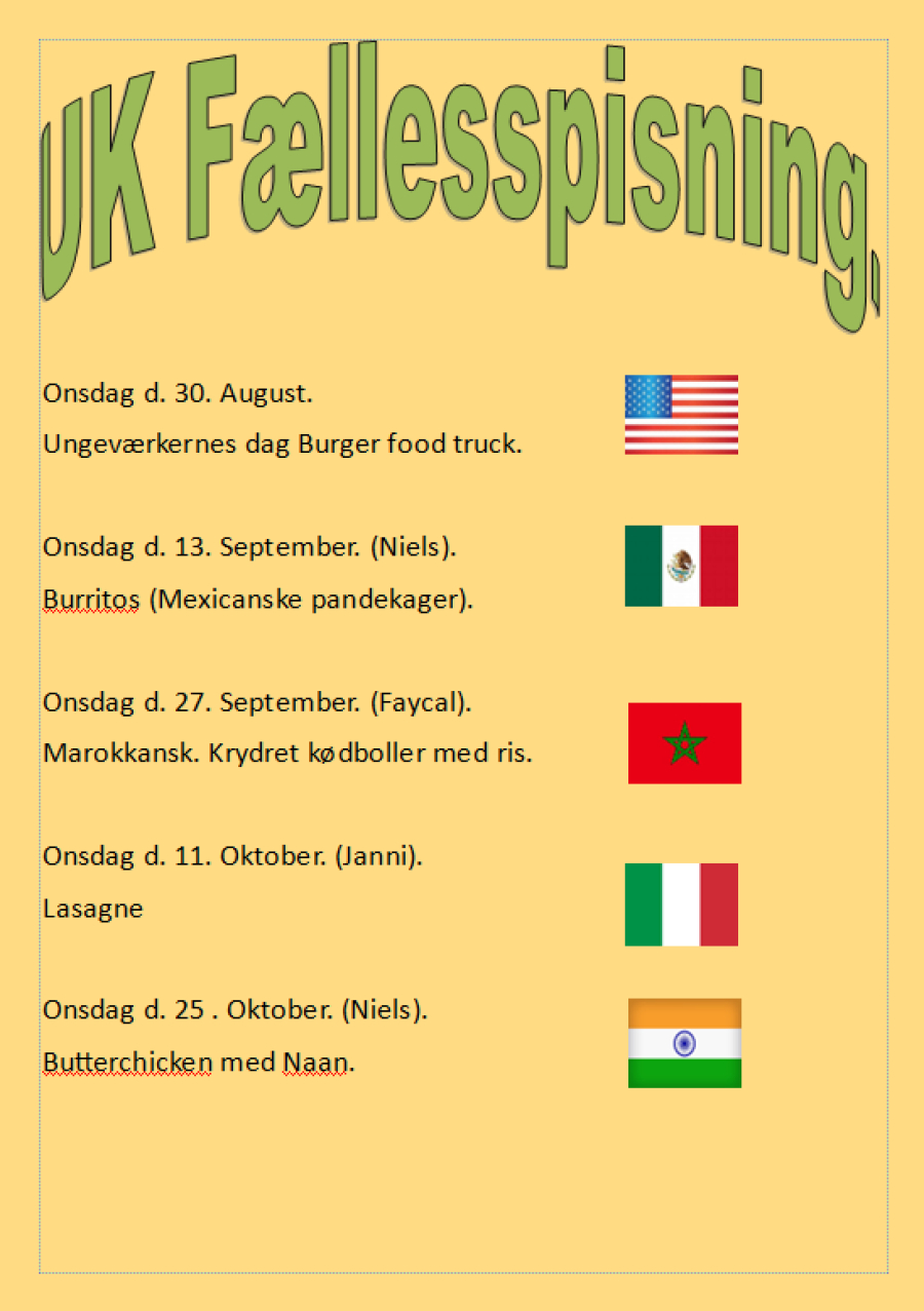 Uk madplan sep og okt